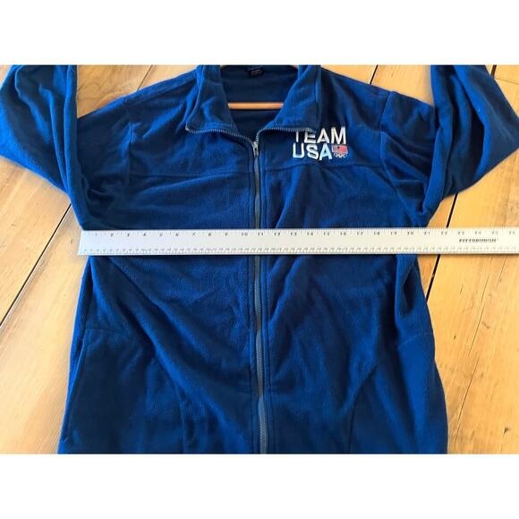 Olympic Team U.S.A teal fleece long sleeve full zip jacket. embroidered logo XL - Picture 6 of 7